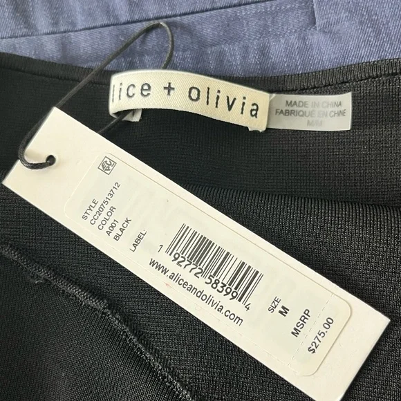 Alice + Olivia Black Halter Crop Top